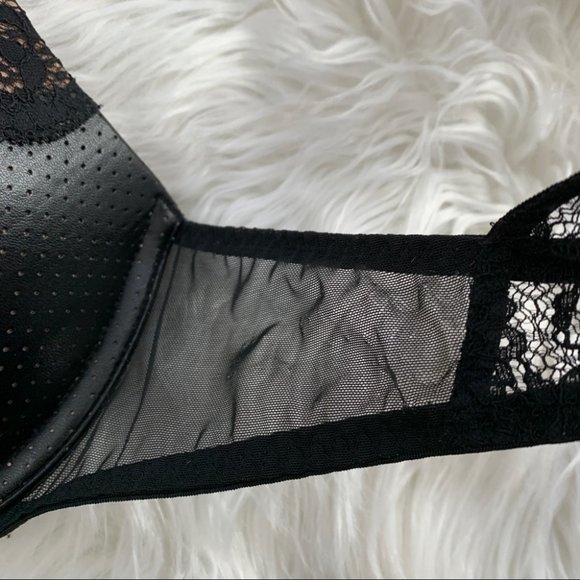 Rare Bombshell Miraculous Faux Leather 32B Push-up Bra Racerback - Picture 13 of 16